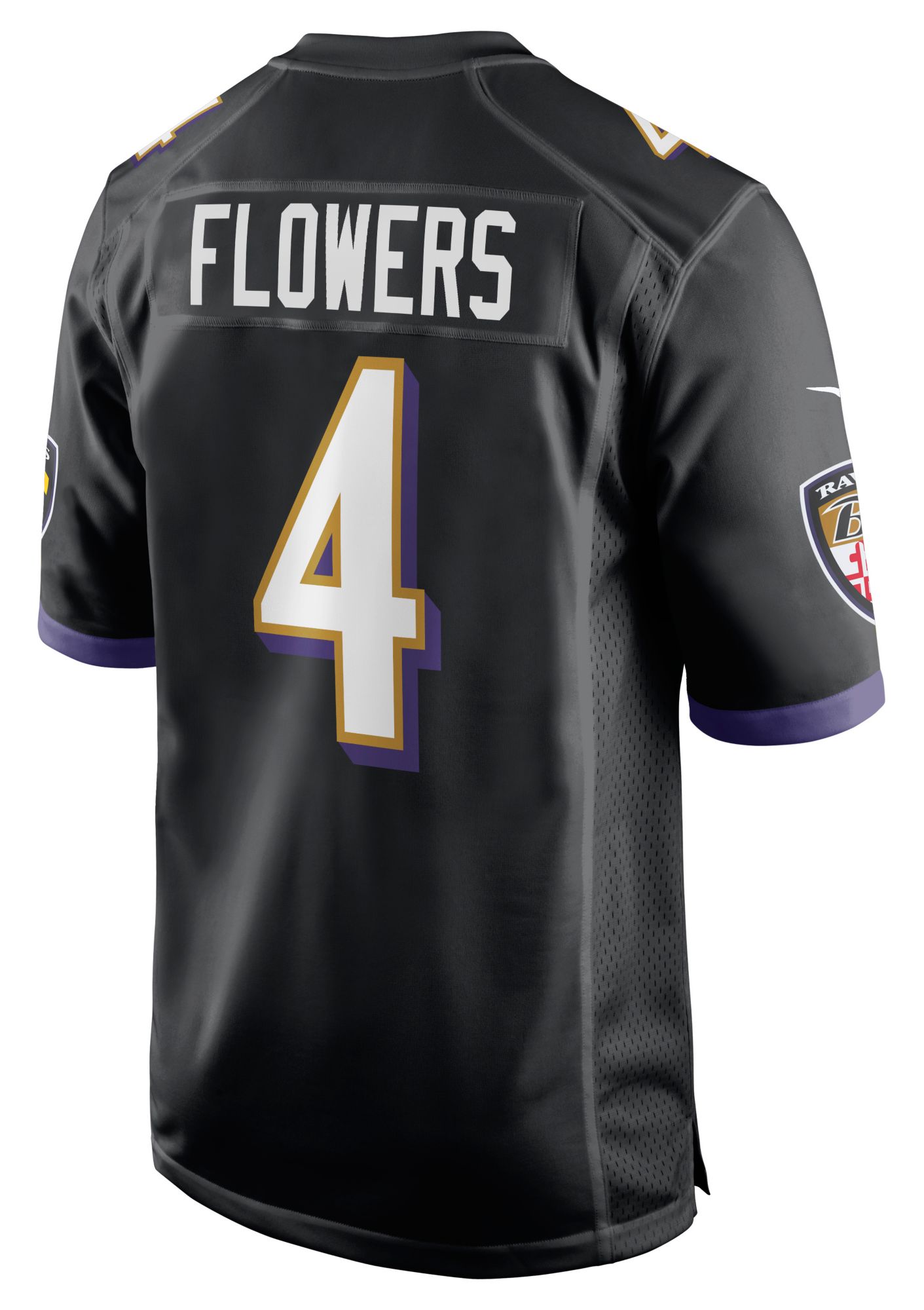 Nike Men's Baltimore Ravens Zay Flowers #4 Alternate Black Game Jersey product image