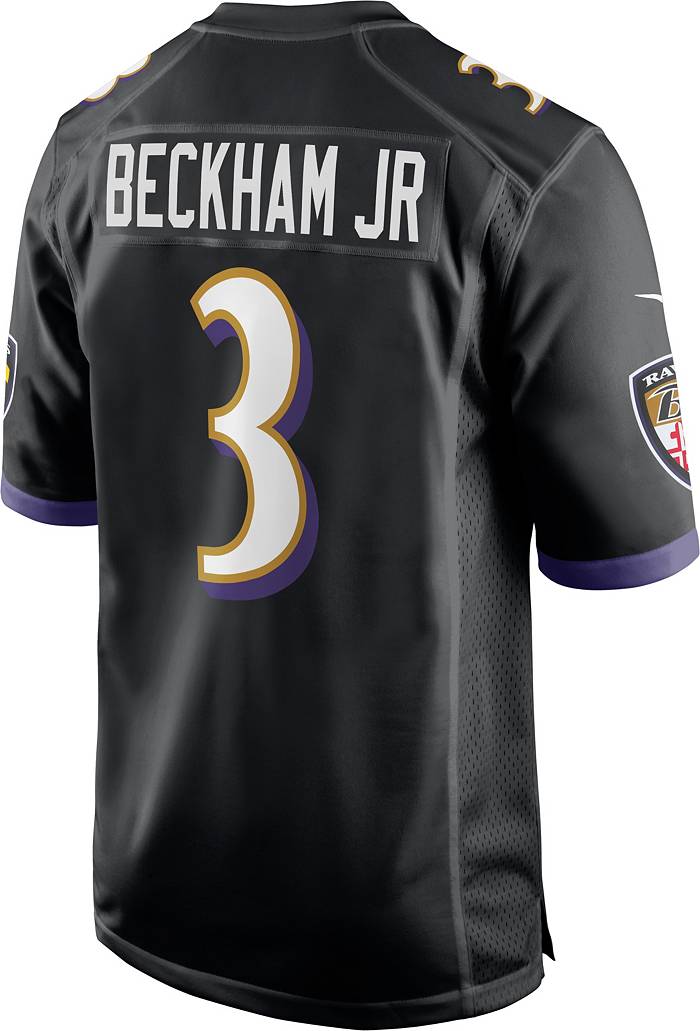Men's Nike Odell Beckham Jr. White Baltimore Ravens Game Jersey