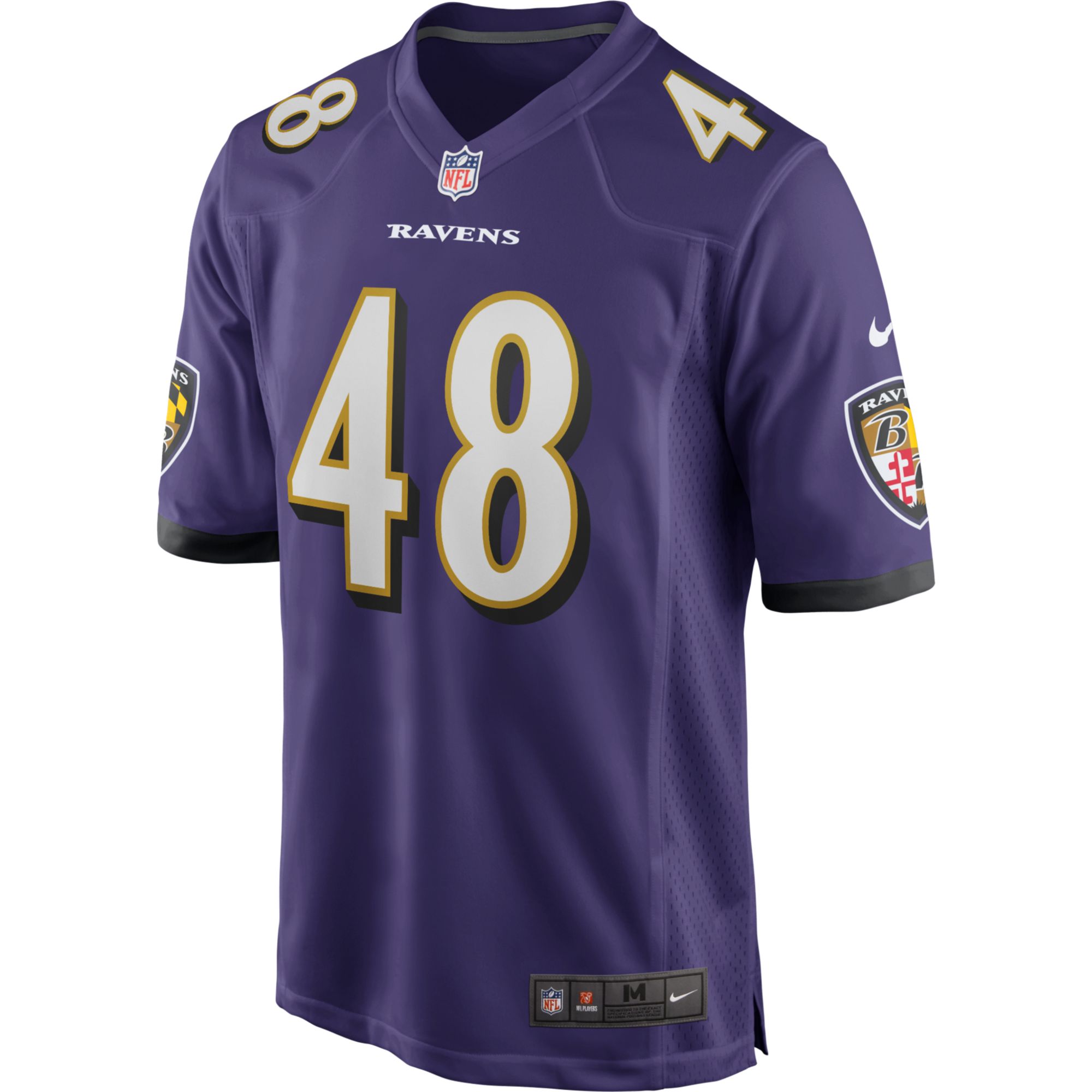 Nike Men's Baltimore Ravens Patrick Queen #48 Purple Game Jersey product image