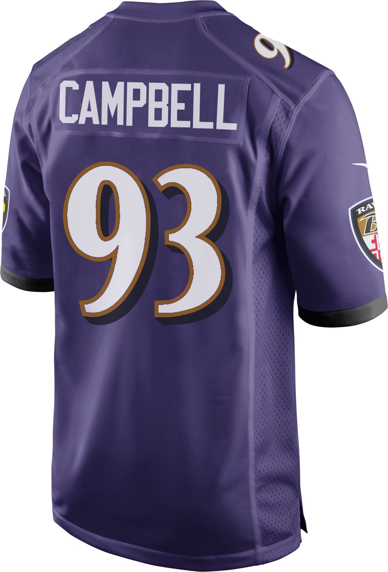 Nike Men's Baltimore Ravens Calais Campbell #93 Purple Game Jersey product image