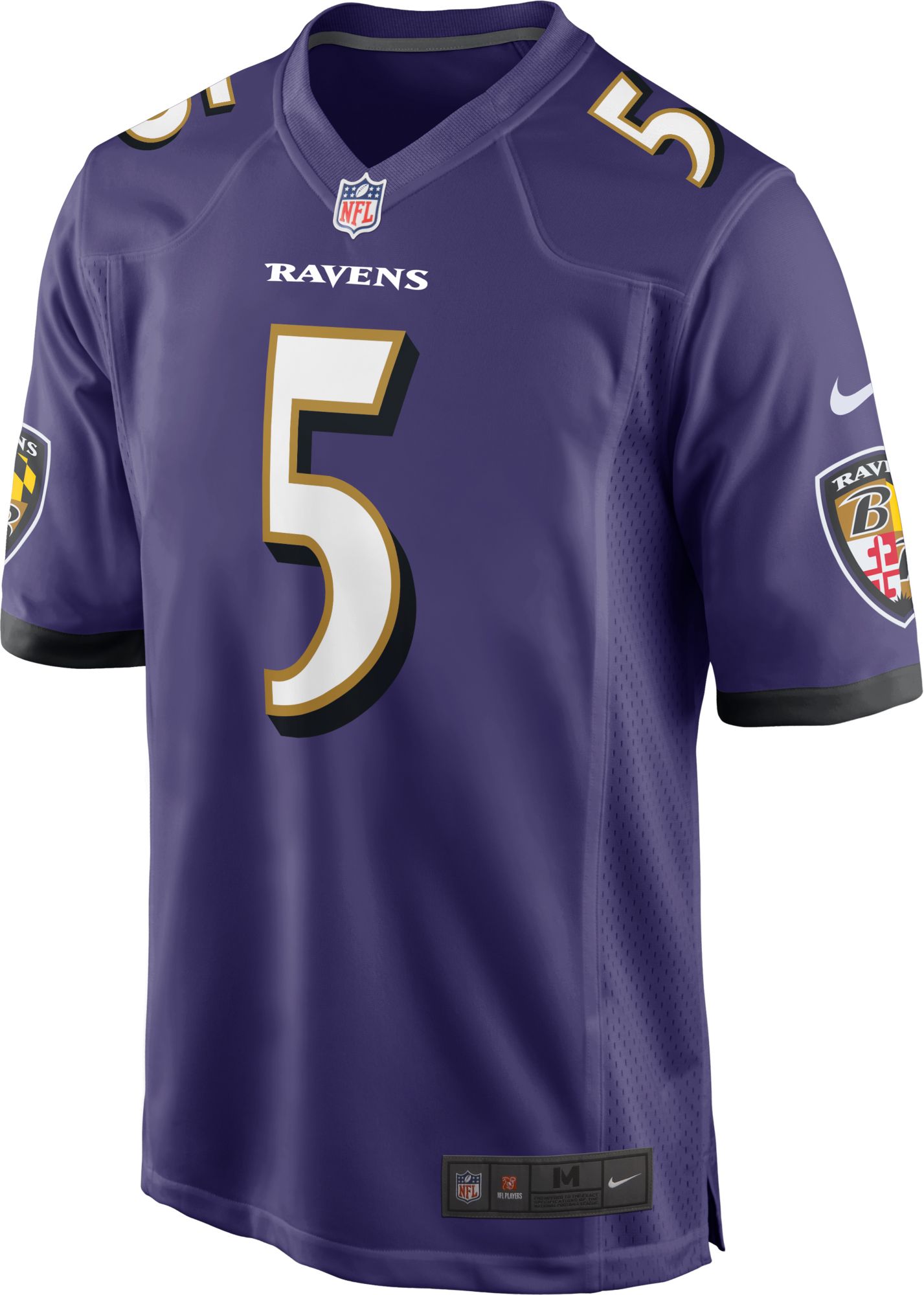 Nike Men's Baltimore Ravens Marquise Brown #5 Purple Game Jersey product image