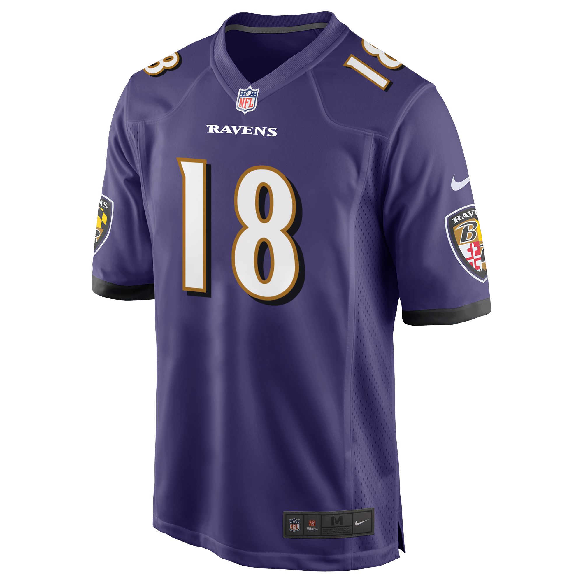 Nike Men's Baltimore Ravens Roquan Smith #18 Purple Game Jersey product image