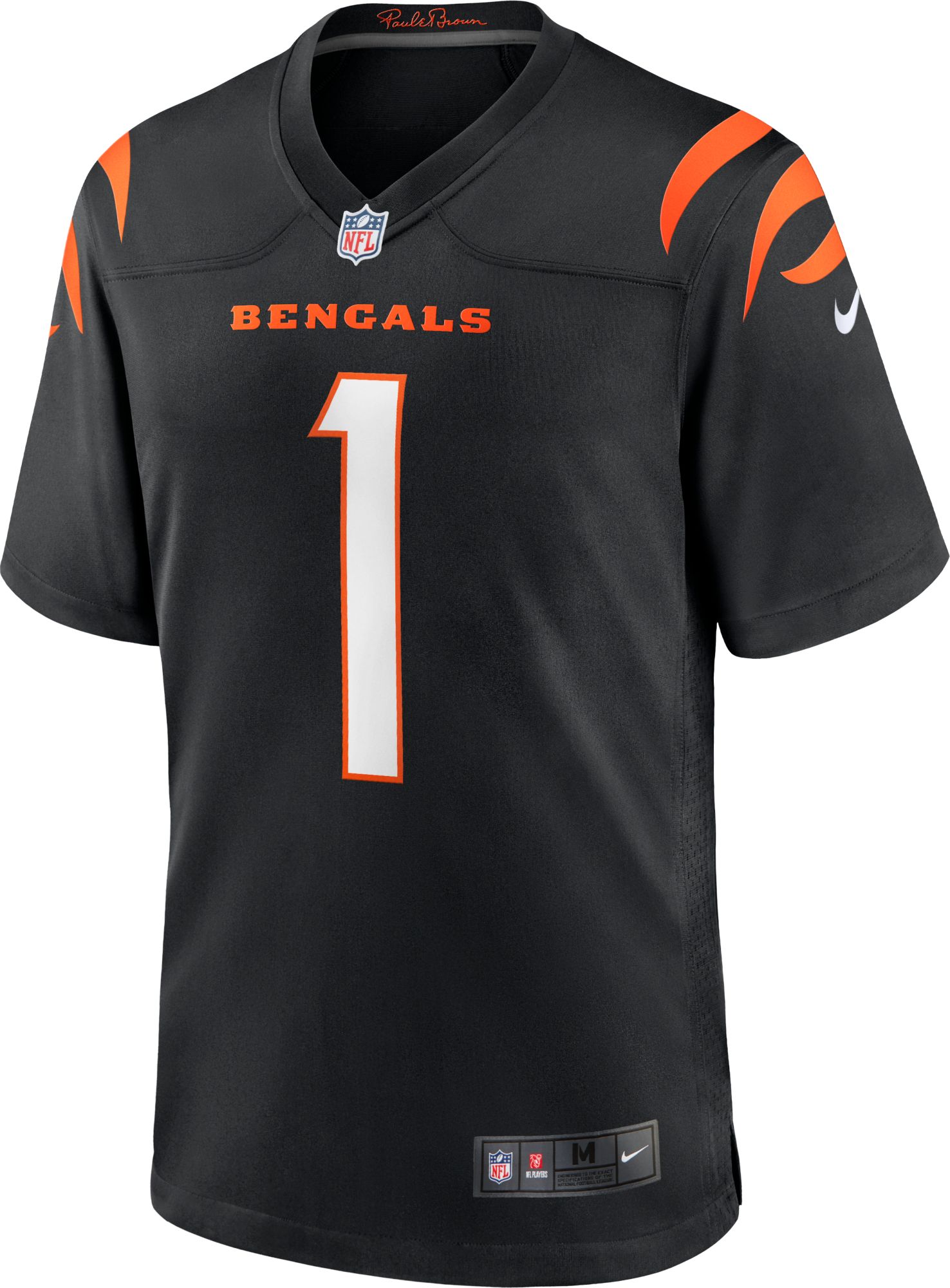 Nike Men's Cincinnati Bengals Ja'Marr Chase #1 Black Game Jersey