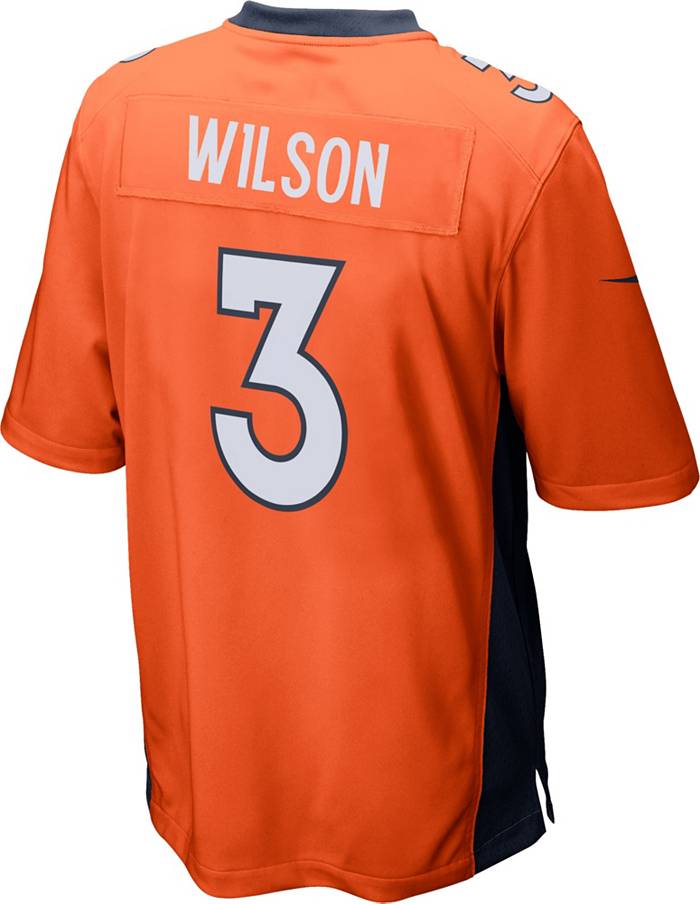 Nike Men's Denver Broncos Russell Wilson #3 Orange Game Jersey