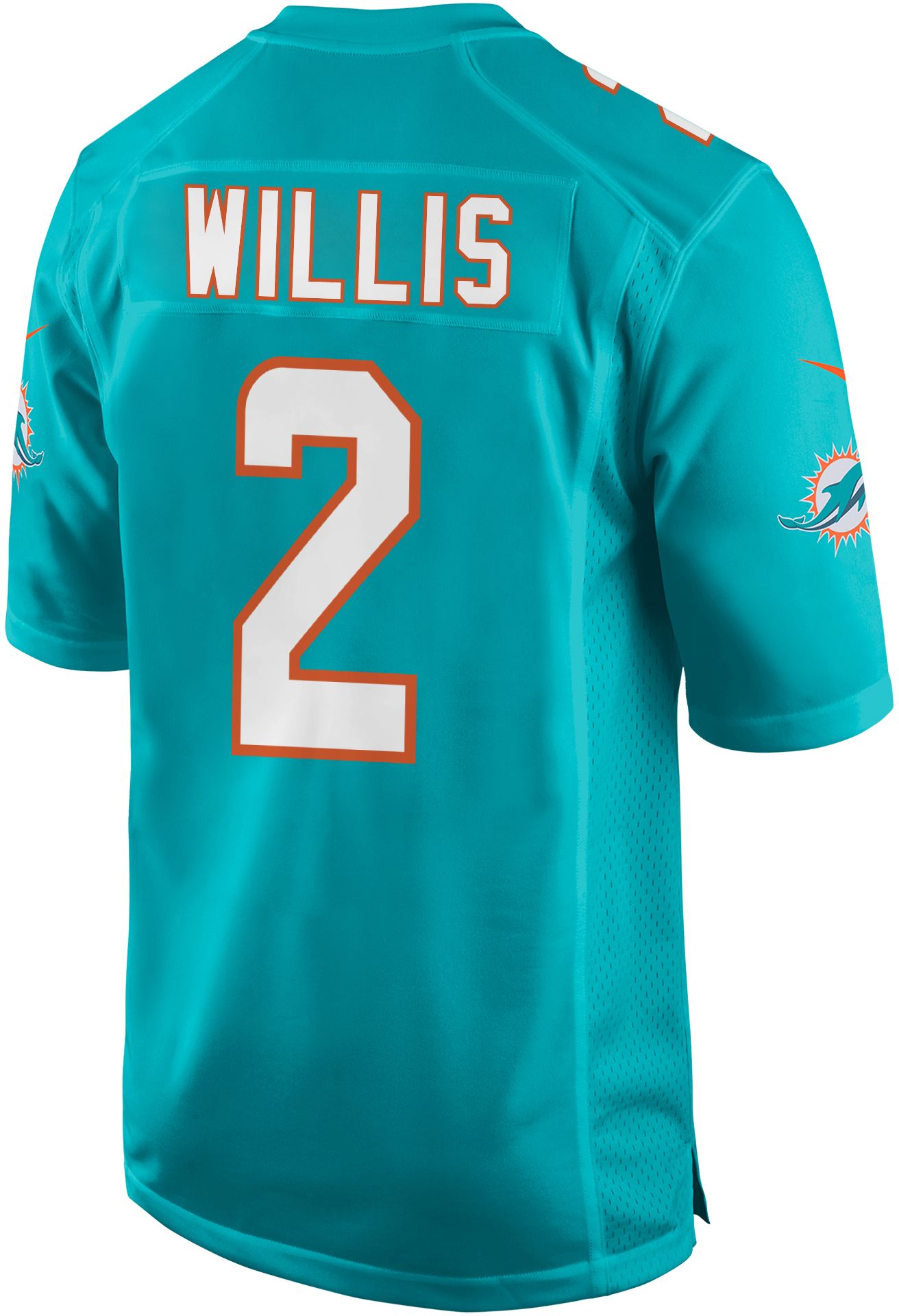 Nike Men's Miami Dolphins Aqua Malik Willis #2 Home Game Jersey product image
