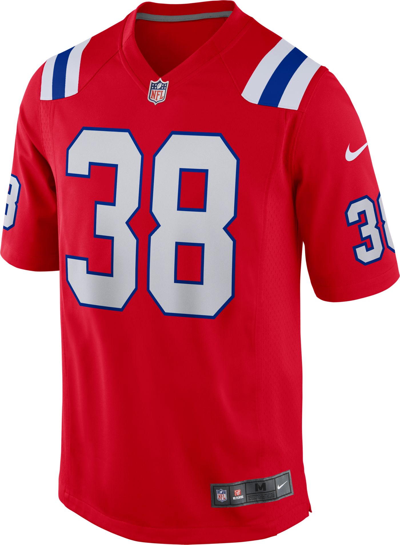 Nike Men s New England Patriots Rhamondre Stevenson 38 Alternate Red Game Jersey Dick s Sporting Goods