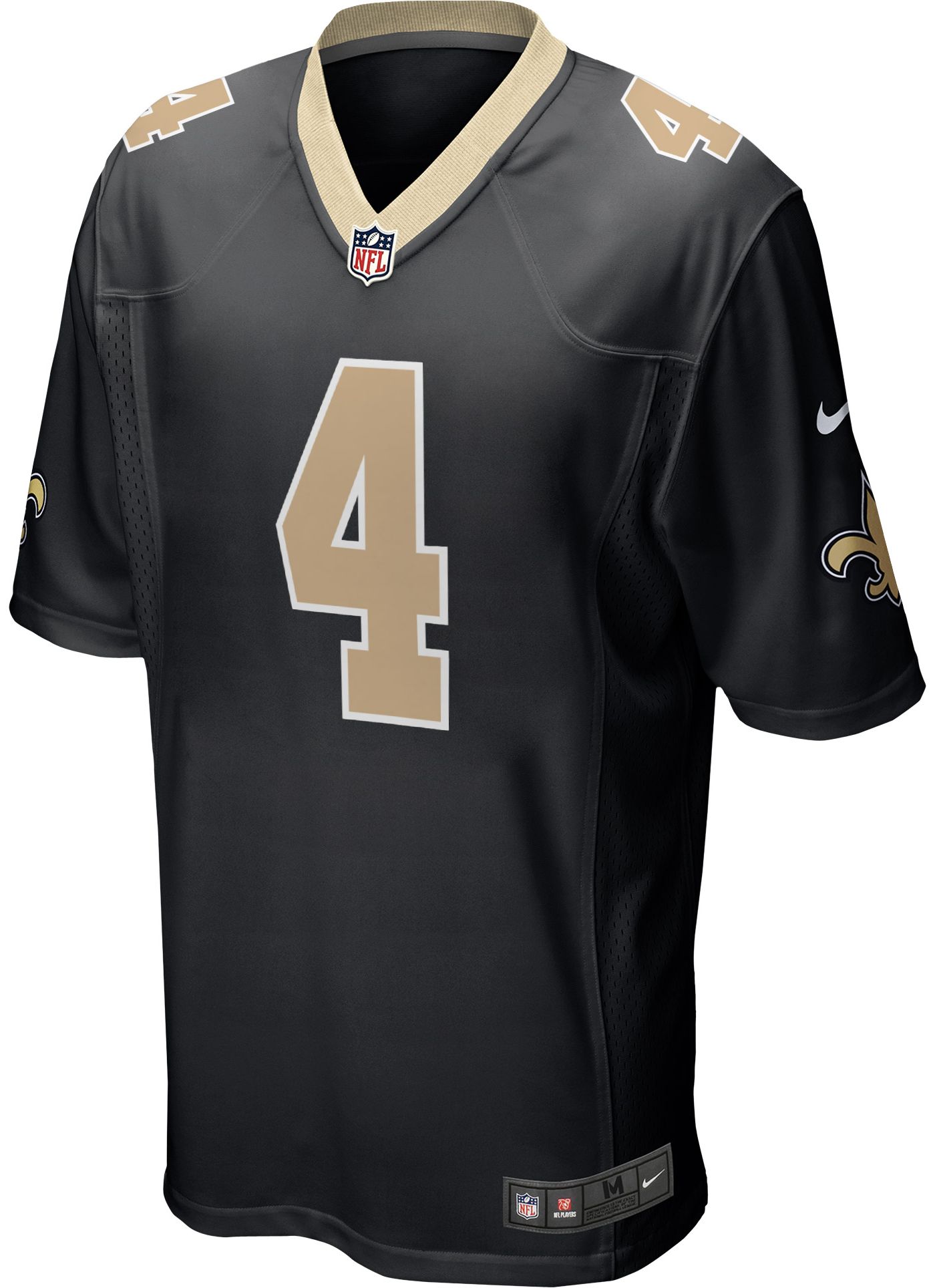 Nike Men s New Orleans Saints Derek Carr 4 Black Game Jersey Dick s Sporting Goods