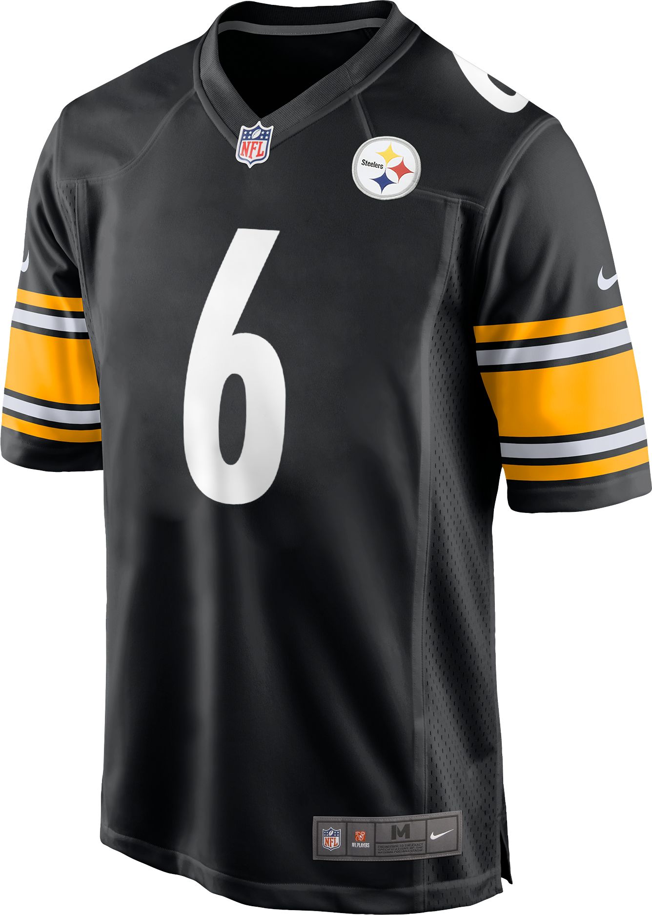 Nike Men's Pittsburgh Steelers Patrick Queen #6 Black Game Jersey product image