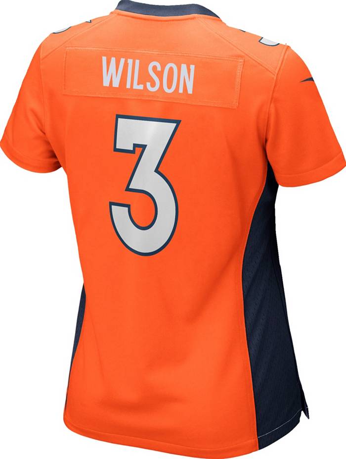 Nike Women's Denver Broncos Russell Wilson #3 Orange Game Jersey