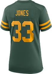 Packers #33 Aaron Jones Nike Away Elite Jersey 44 White