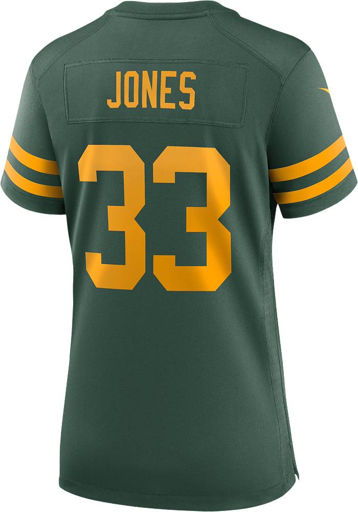 Packers #33 Aaron Jones Away Nike Game Jersey Small White