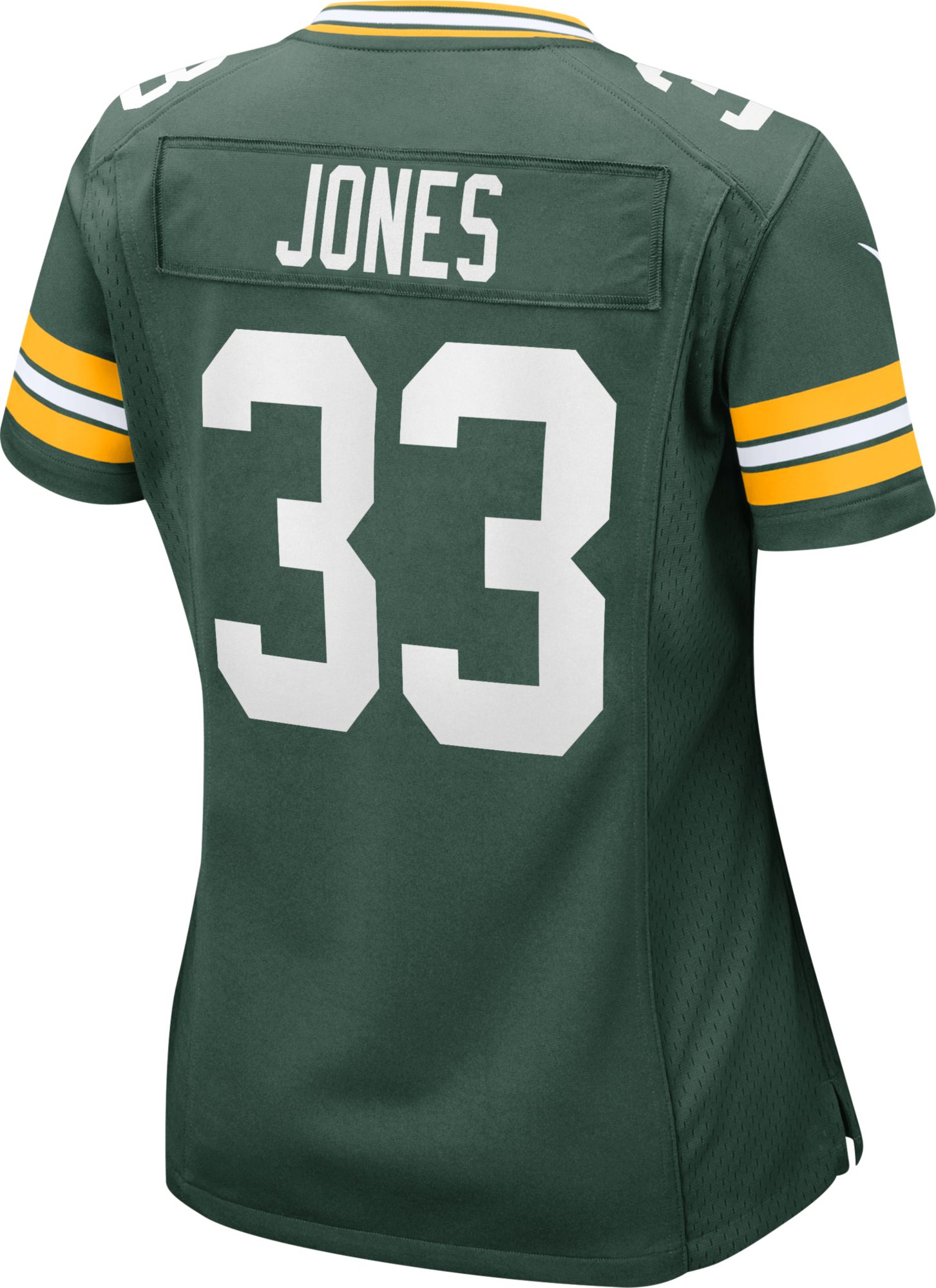 Nike Green Bay Packers No33 Aaron Jones Yellow Women's Stitched NFL Limited Rush 100th Season Jersey