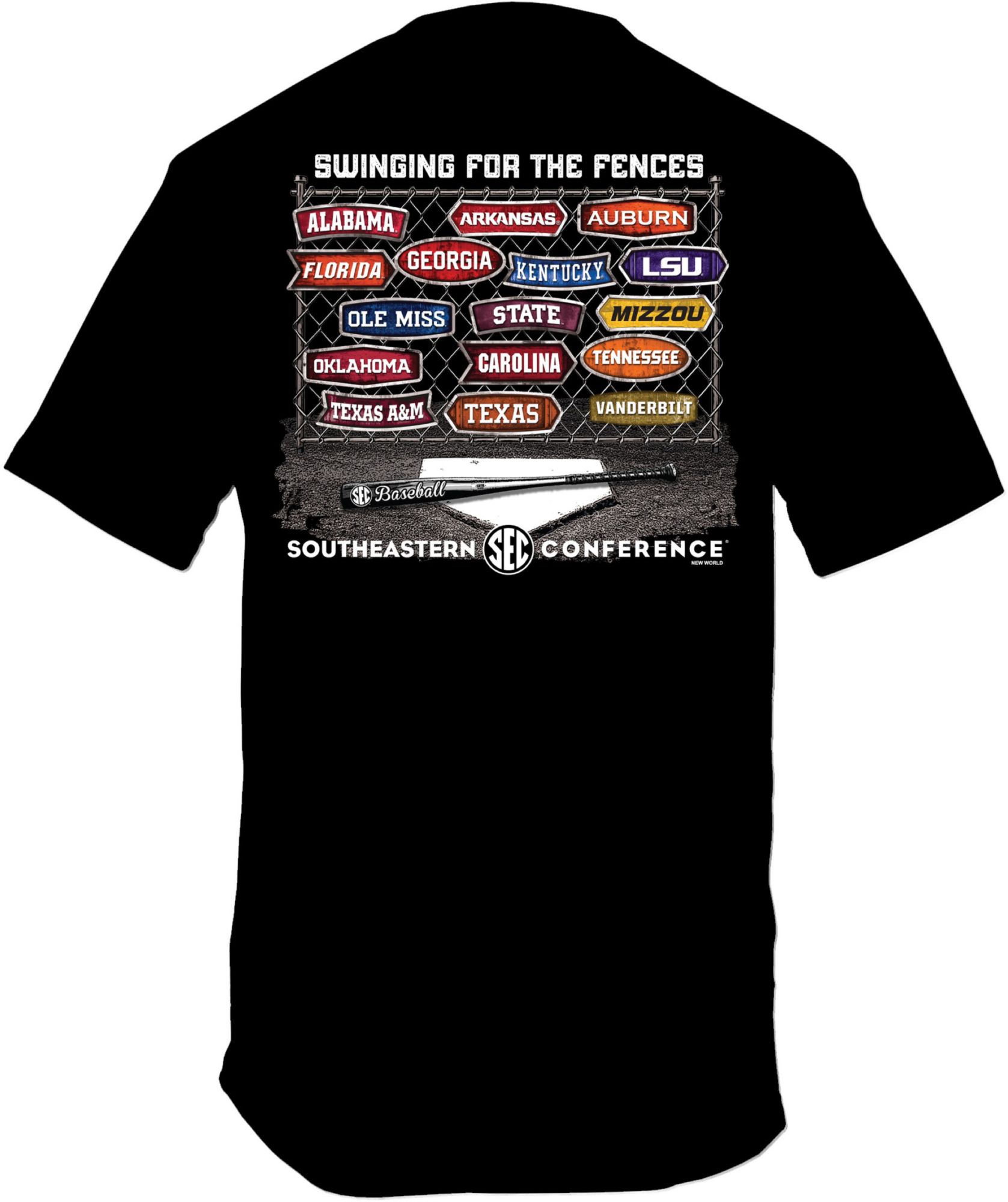 New World Graphics Youth NCAA Black SEC Baseball Fence T-Shirt product image