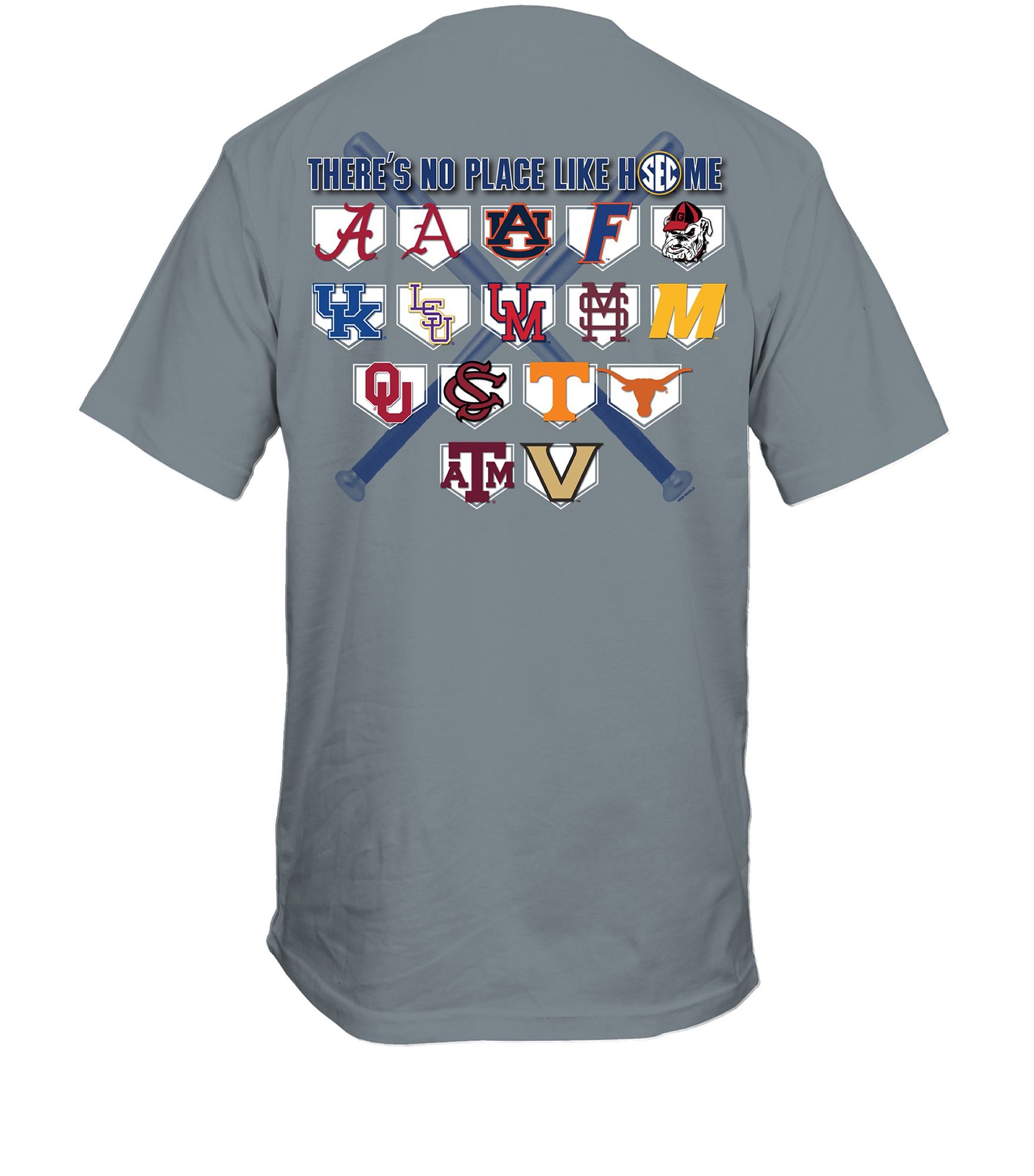 New World Graphics Men's SEC Baseball Grey Baseball Bat T-Shirt product image