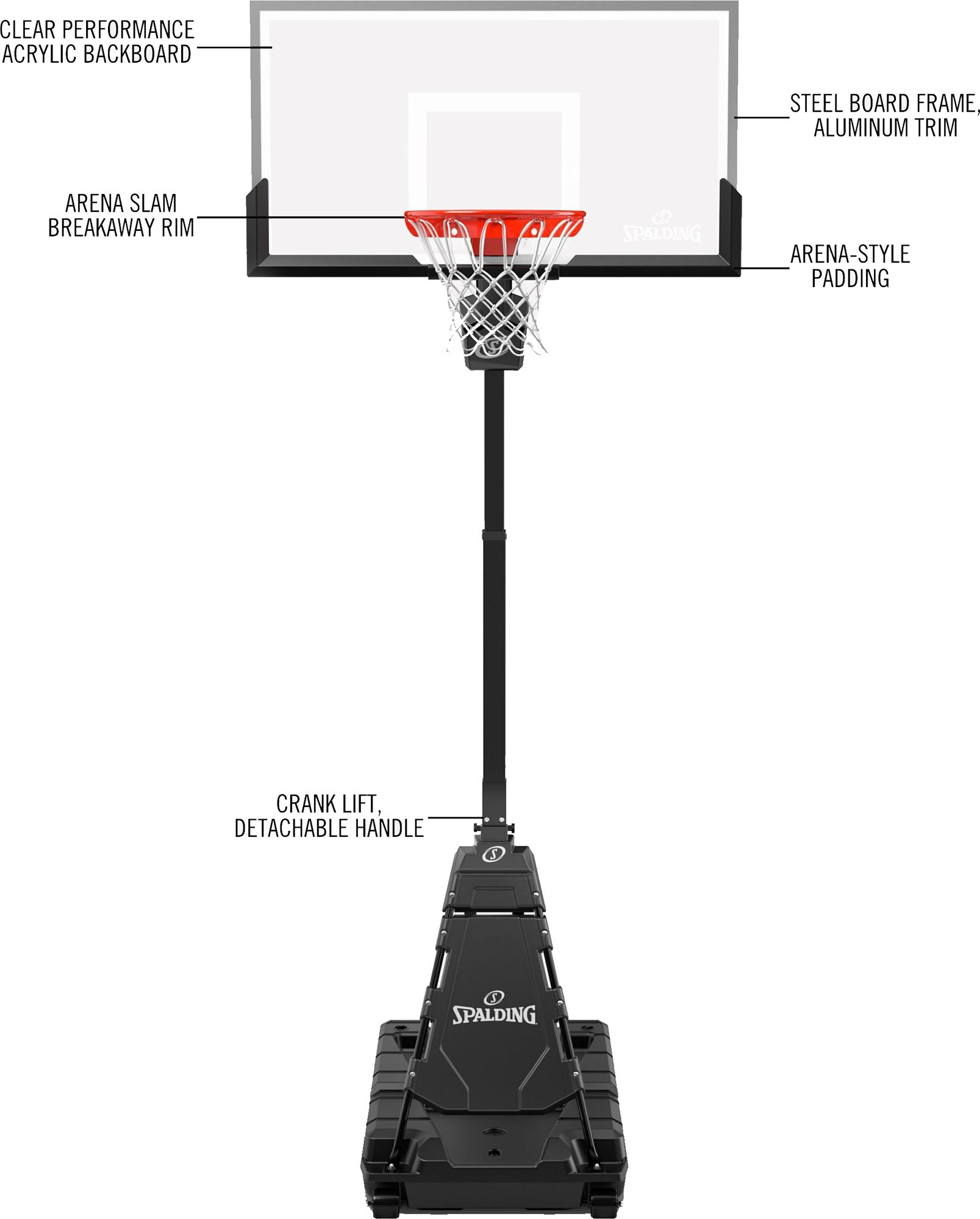 Spalding 60" Momentous EZ Assembly H-Frame Portable Basketball Hoop product image