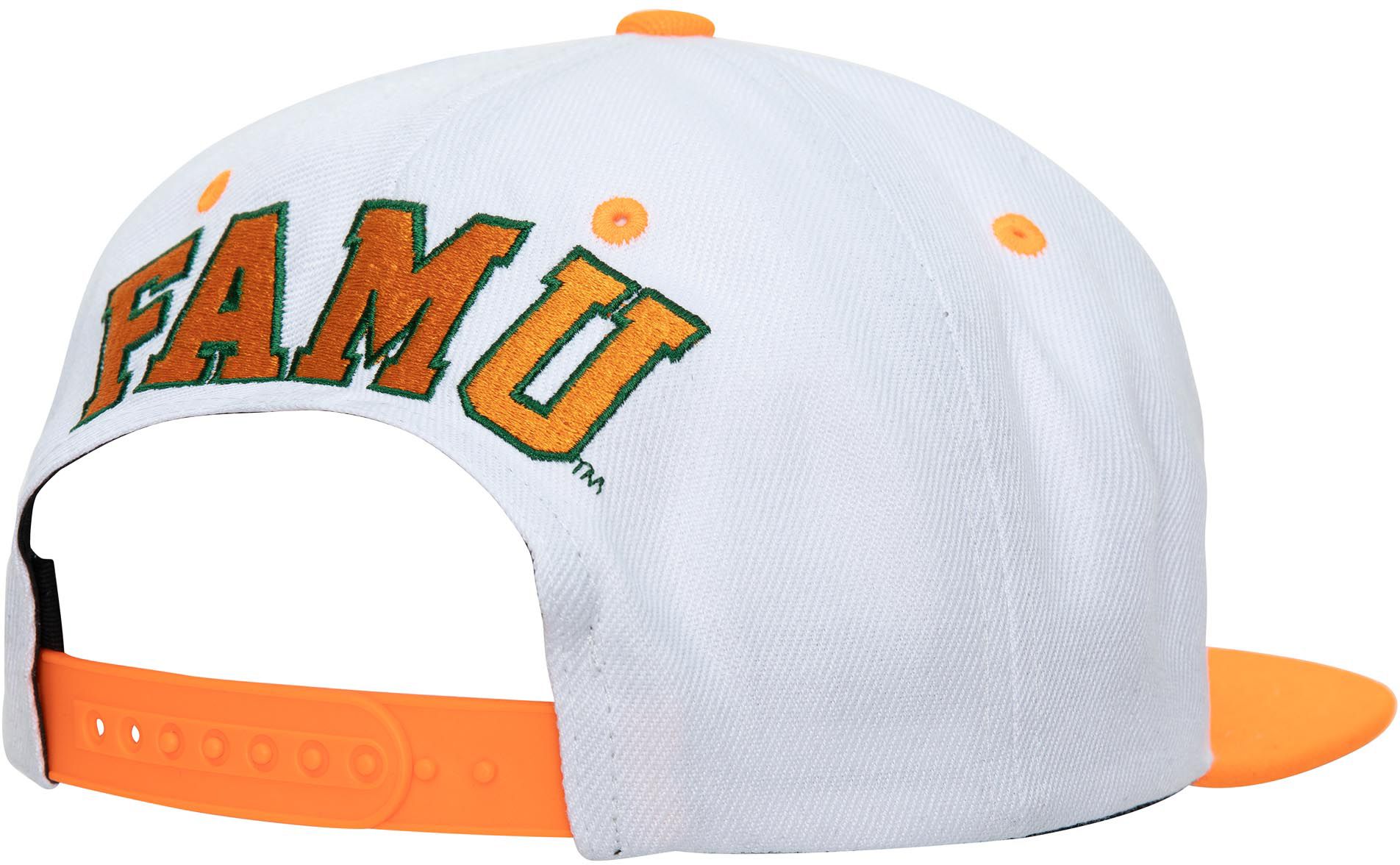 Mitchell & Ness Men's Florida A&M Rattlers White Dropback Adjustable Snapback Hat product image