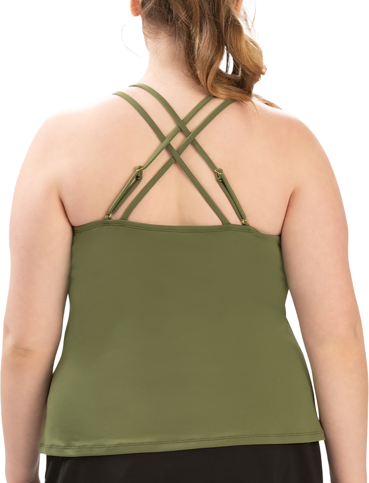 Dolfin Women's Solid Scoop Neck Tankini Swim Top product image