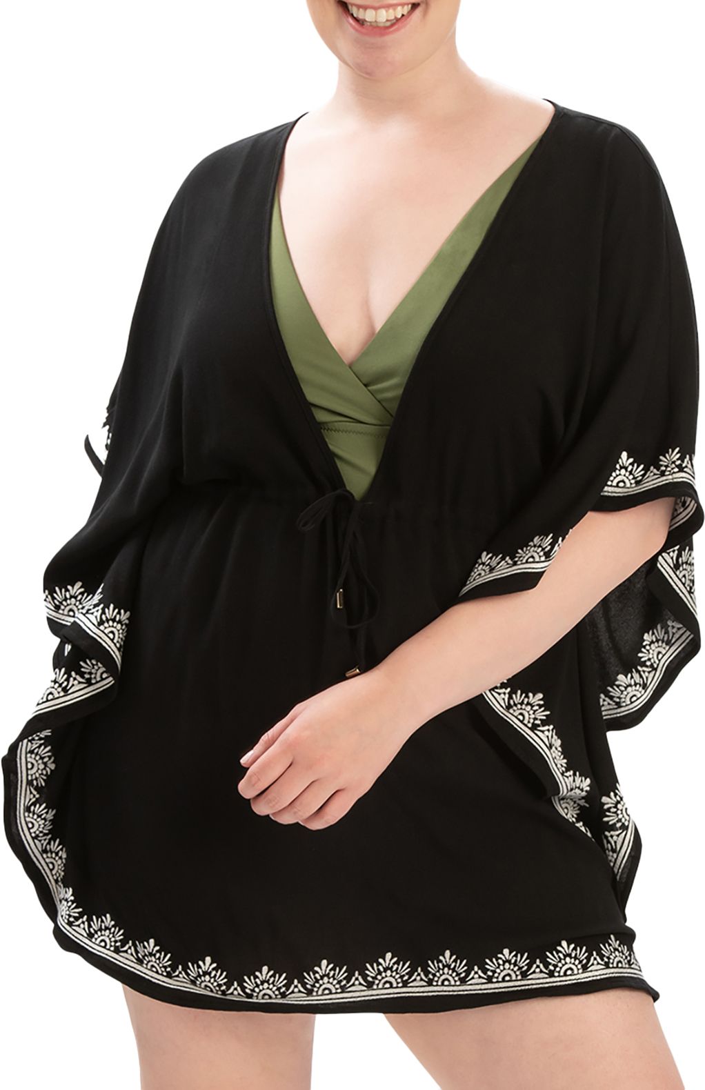 Dolfin Women's Solid V-Neck Kaftan Swim Cover-Up product image
