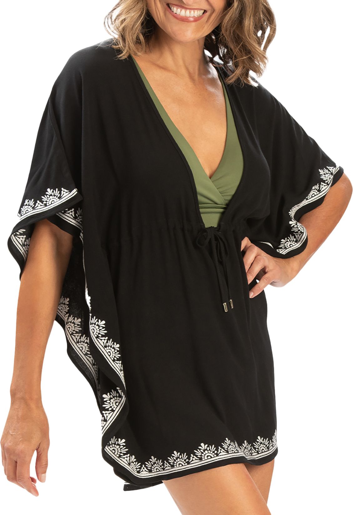 Dolfin Women's Solid V-Neck Kaftan Swim Cover-Up product image