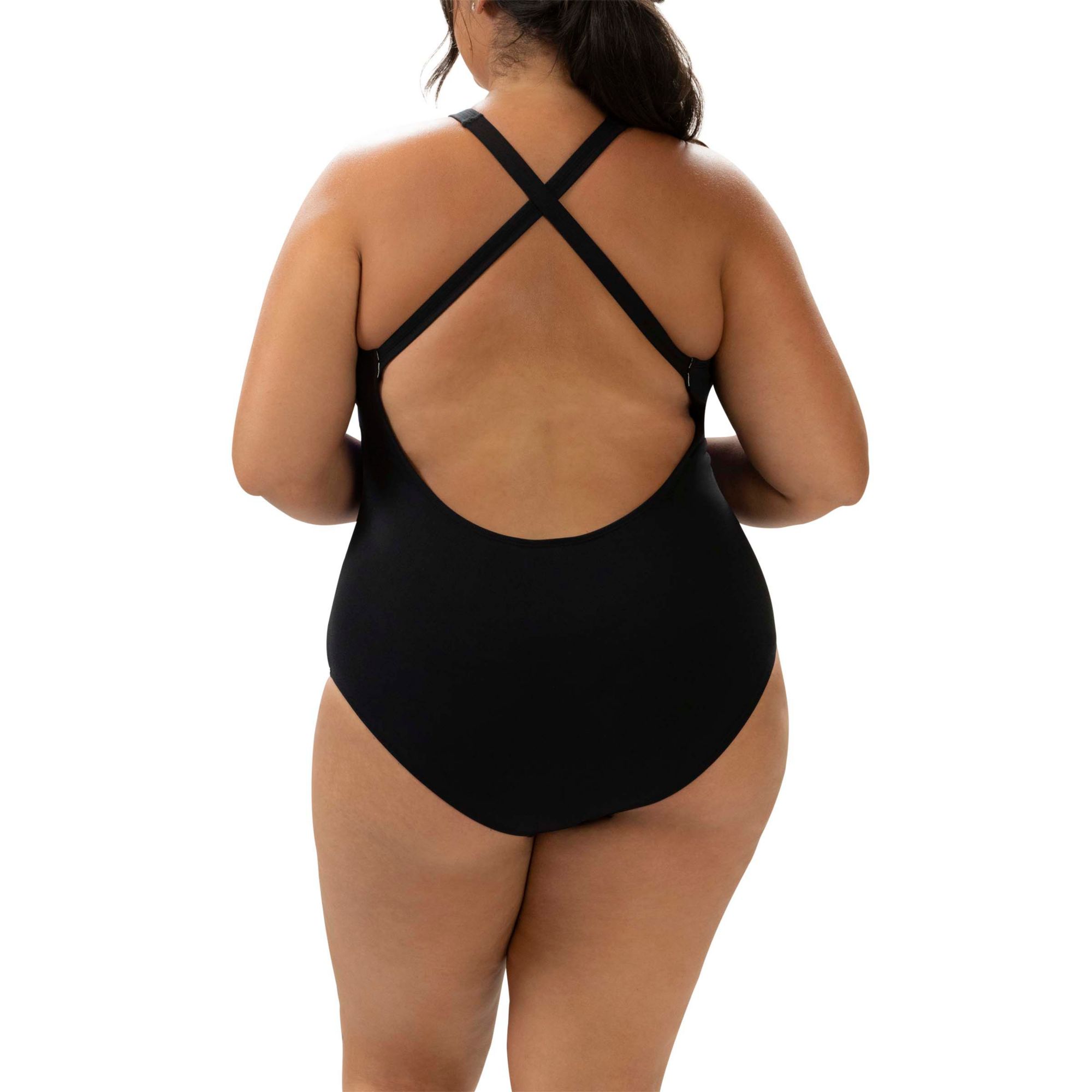 Dolfin Women's Aquashape High Neck Moderate One Piece Swimsuit with Criss-Cross Straps product image