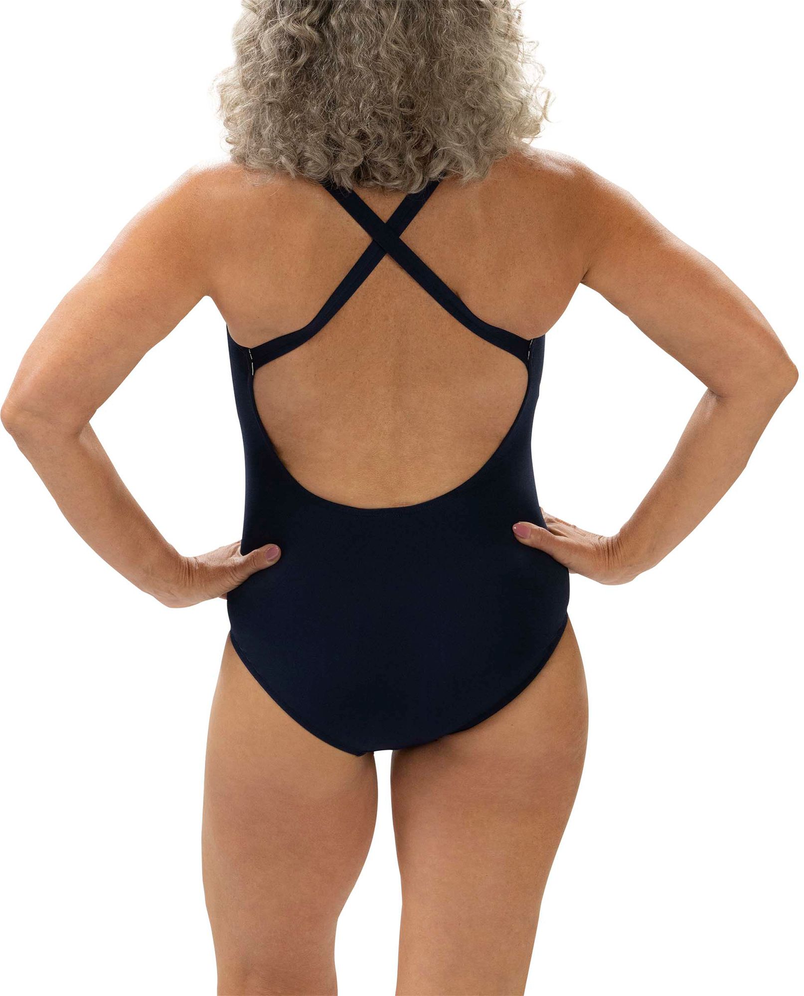 Dolfin Women's Aquashape High Neck Moderate One Piece Swimsuit with Criss-Cross Straps product image