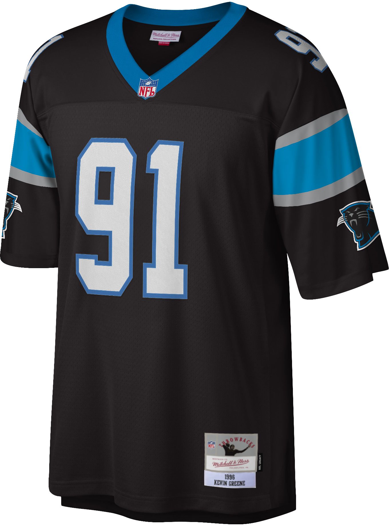 Mitchell & Ness Men's Carolina Panthers Kevin Greene #91 1996 Black Throwback Jersey product image
