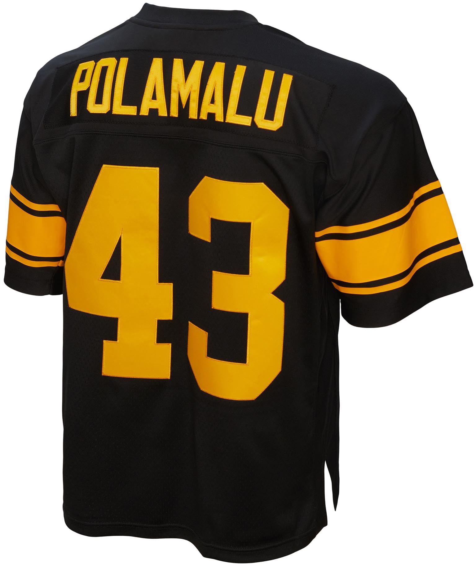 Mitchell And Ness 1967 Pittsburgh Steelers No43 Troy Polamalu Black/Yelllow Throwback Men's Stitched NFL Jersey