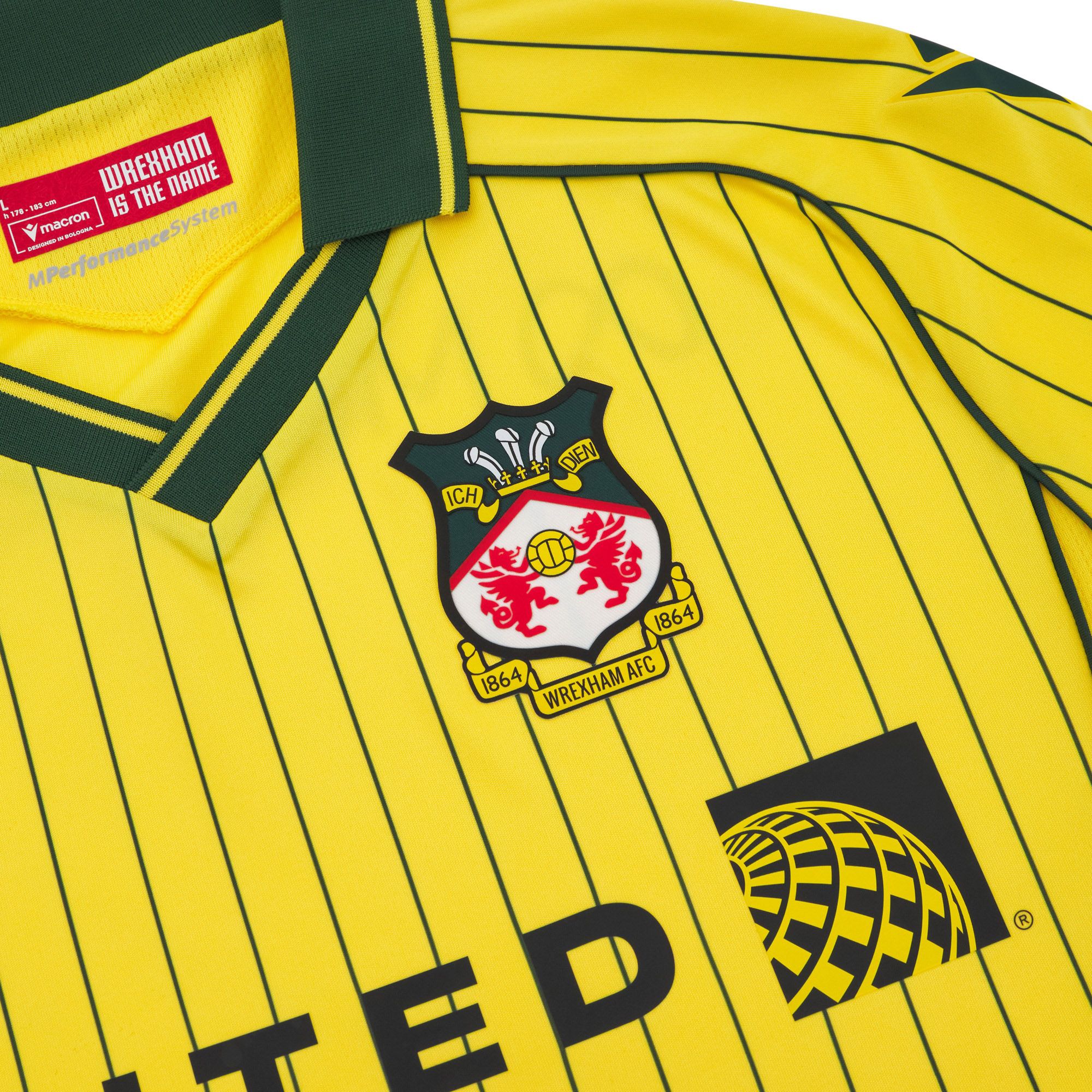 Macron Youth Wrexham 2025 Yellow Away Authentic Jersey product image