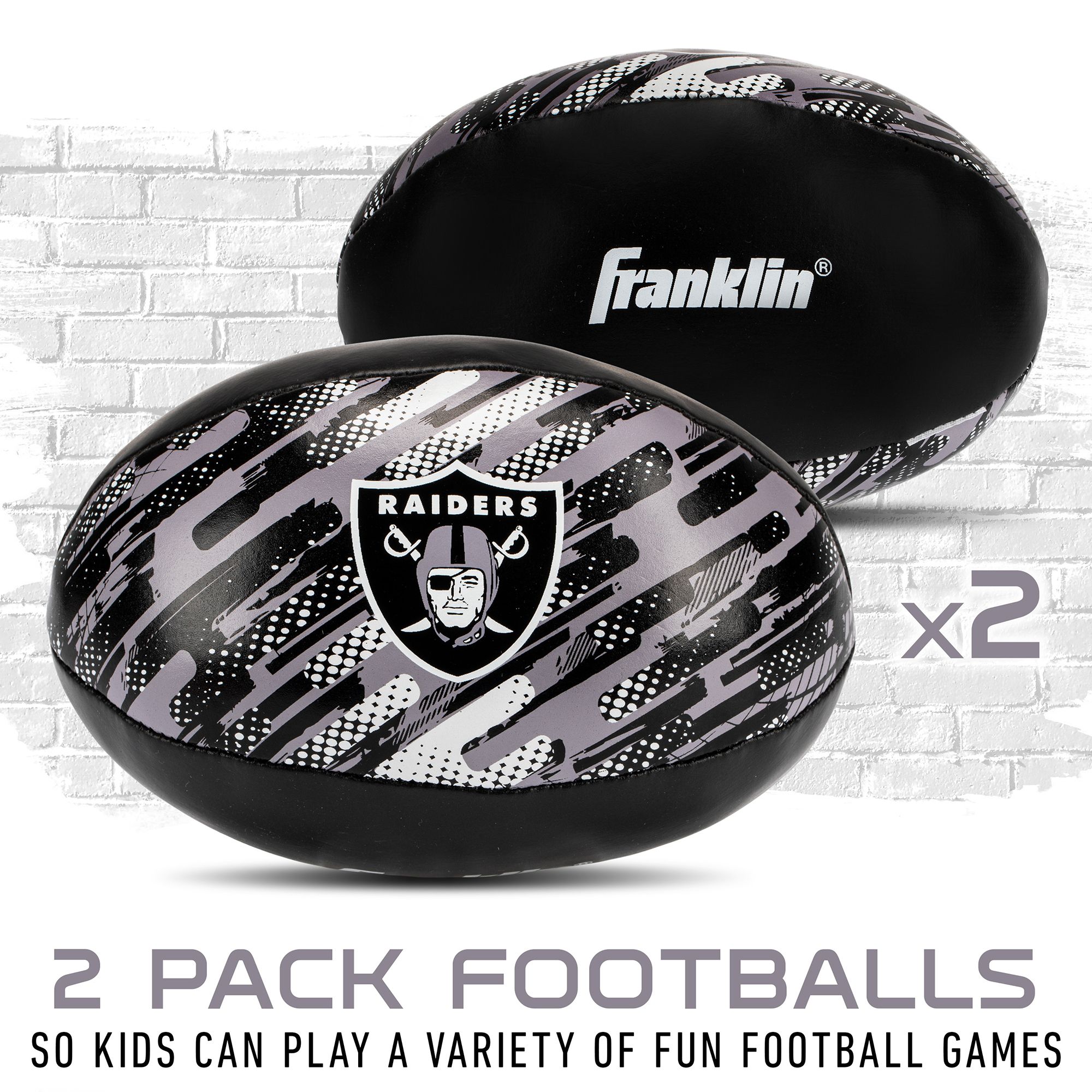 Franklin Las Vegas Raiders 4'' 2-Pack Softee