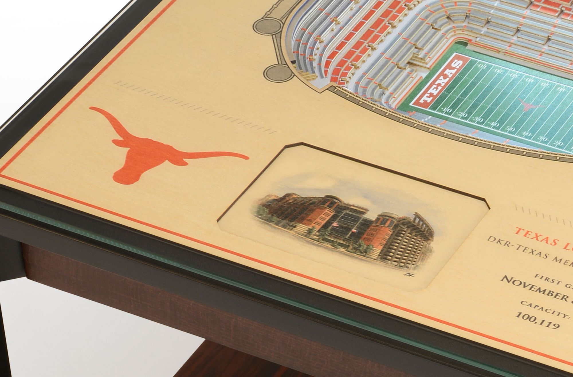 You The Fan Texas Longhorns 25-Layer StadiumViews Lighted End Table