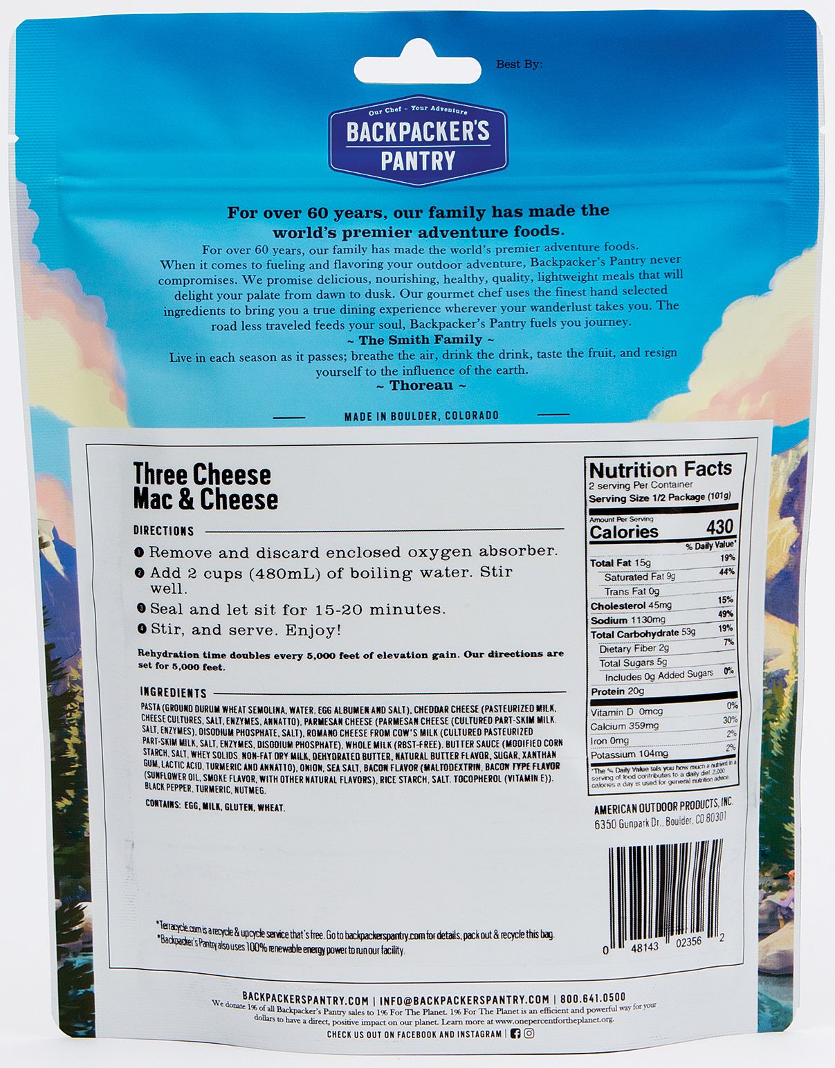 Backpackers Pantry Three Cheese Mac & Cheese product image