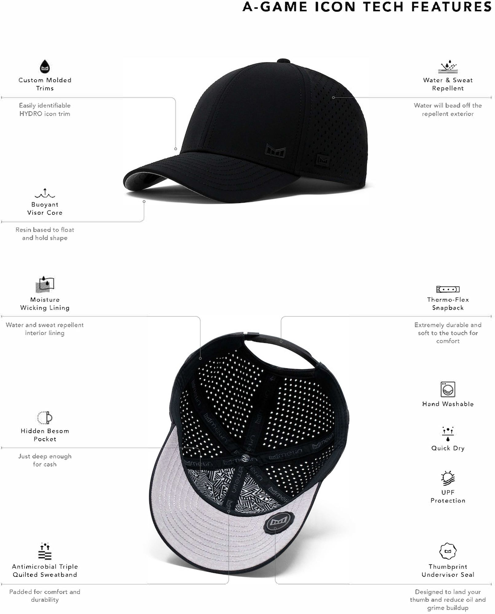 melin A-Game Hydro Performance Snapback Hat product image