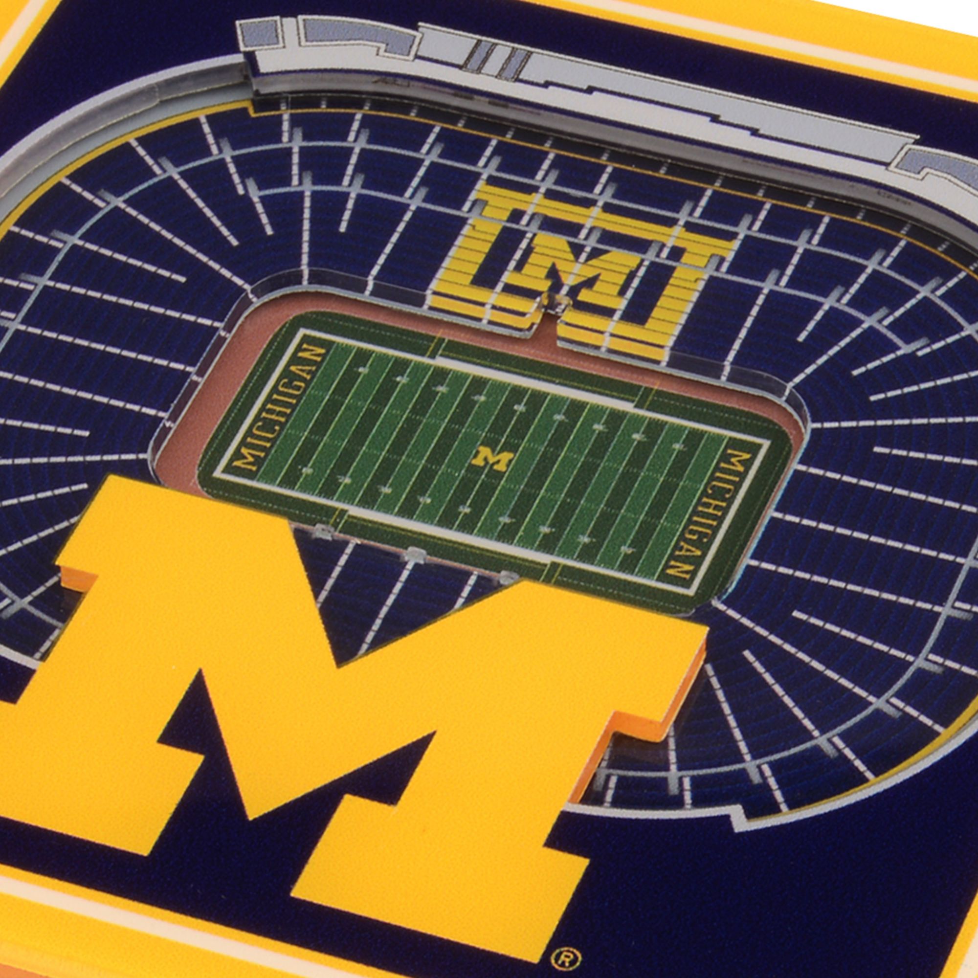 You the Fan Michigan Wolverines 3D Stadium Views Coaster Set