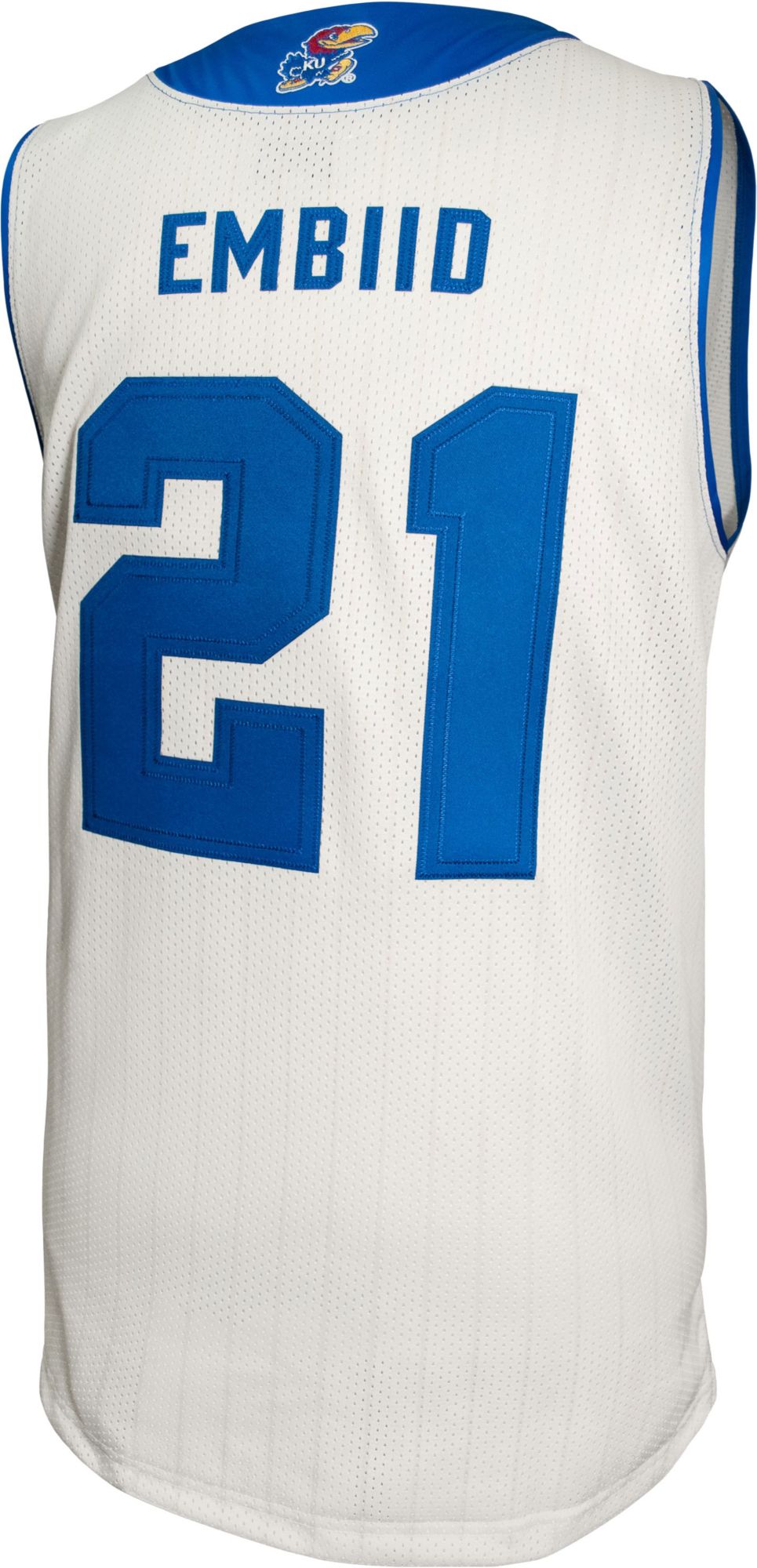 Retro Brand Men's Kansas Jayhawks Joel Embiid #21 White Replica Basketball Jersey product image