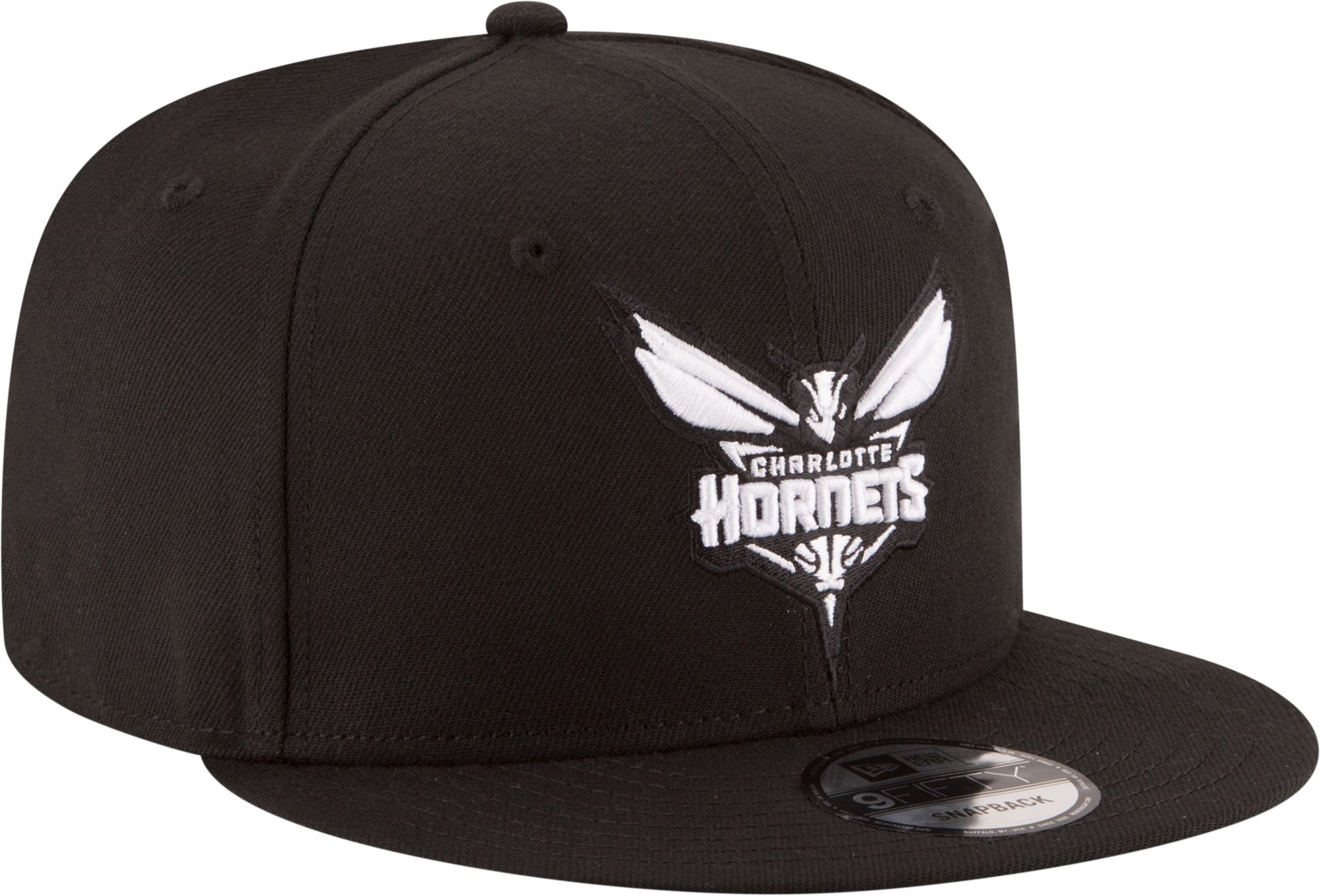 New Era Charlotte Hornets Black & White 9Fifty Adjustable Snapback Hat