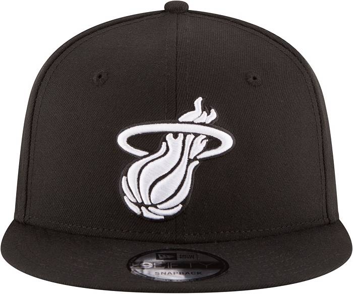 Men's Miami Heat New Era Black Classic 9FIFTY Trucker Snapback Hat