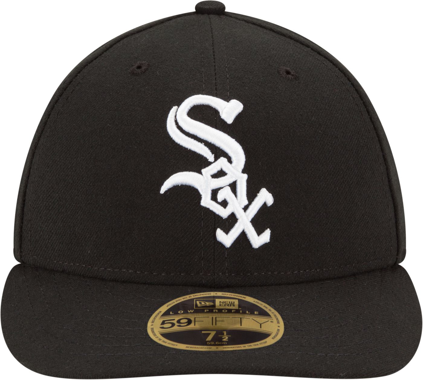 New Era Men s Chicago White Sox 59Fifty Game Black Low Crown Authentic Hat Dick s Sporting Goods