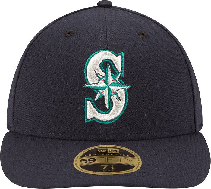 New Era Men's Seattle Mariners 59Fifty Game Navy Low Crown Authentic Hat