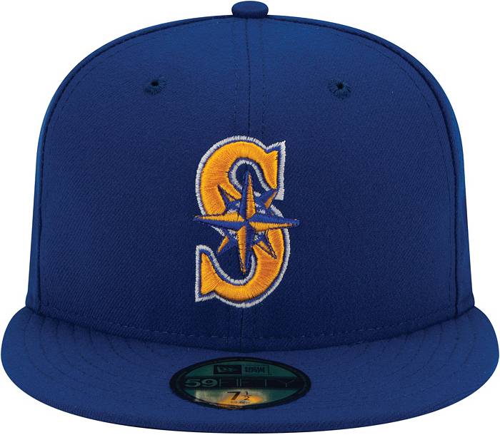 Seattle Mariners Hat Fitted Cap 7 1/4 Blue On Field New Era Mens Baseball  Cap