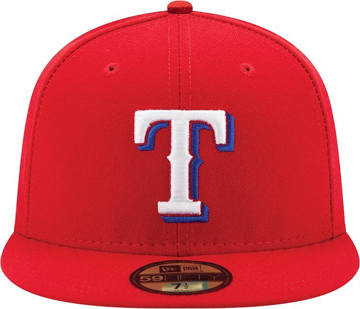 New Era 59FIFTY Texas Rangers 50th Anniversary Patch Jersey Hat- Royal, Red Royal/Red / 7