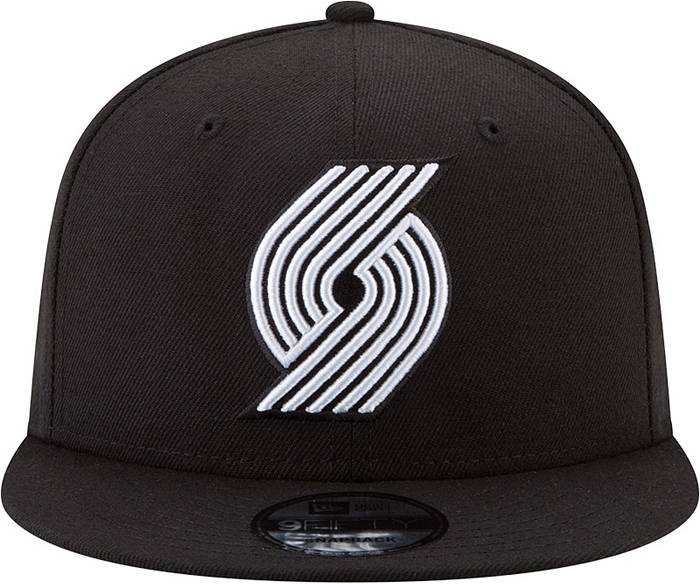 Men's New Era Black Portland Trail Blazers Logo A-Frame 9FIFTY Trucker Snapback Hat