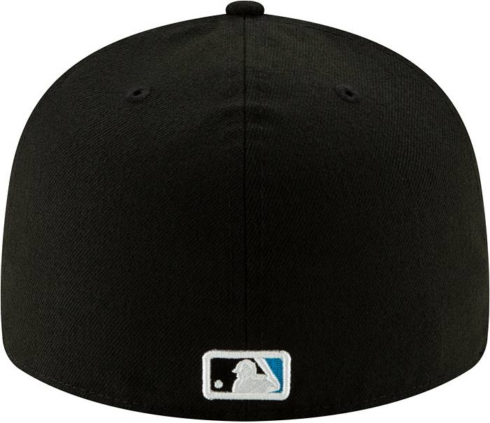 Florida Marlins New Era All Black/Gray Bottom Cooperstown Logo 59FIFTY Fitted  Hat