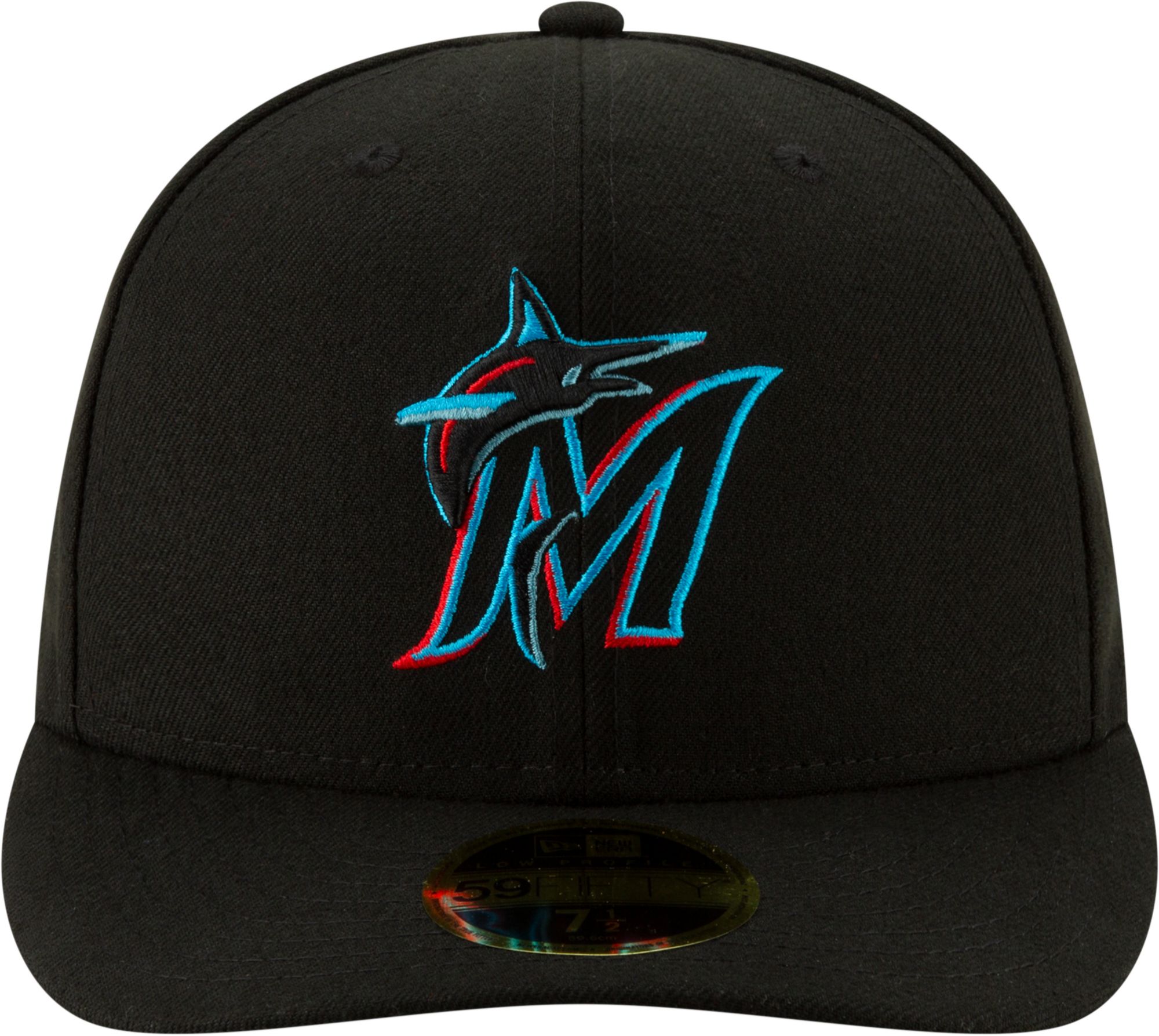 New Era Men's Miami Marlins 59Fifty Game Black Low Crown Fitted Hat