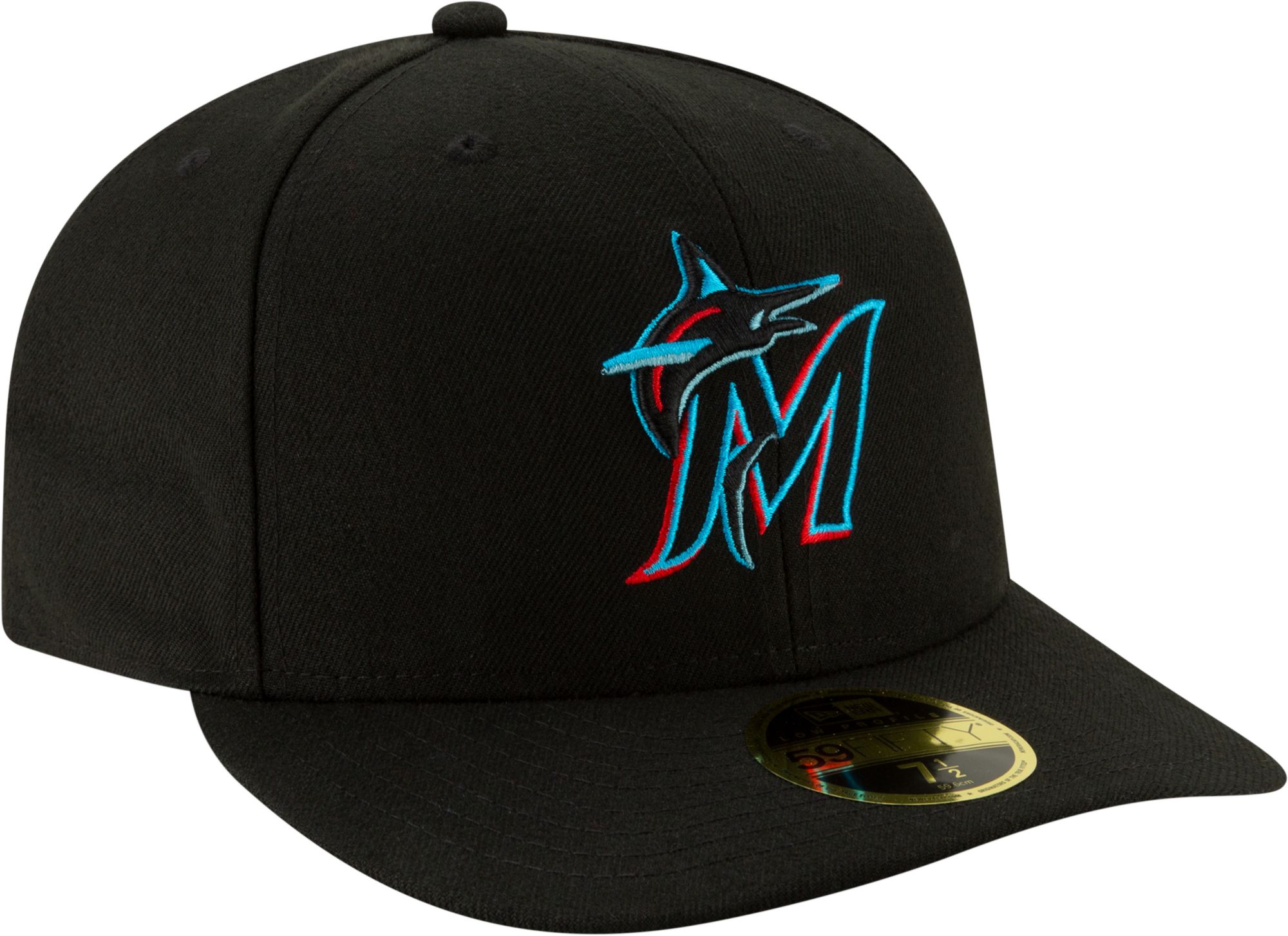 New Era Adult Miami Marlins 59Fifty Game Black Low Crown Fitted Hat product image