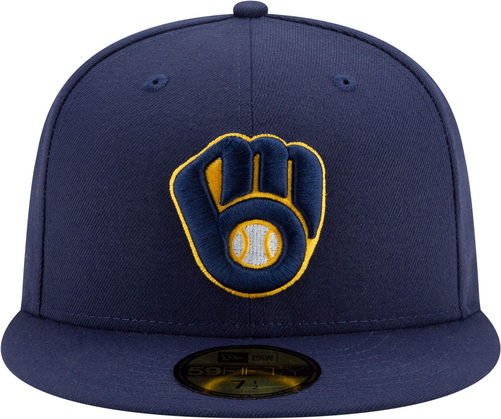 New Era Men's Milwaukee Brewers Navy 59Fifty Authentic Hat