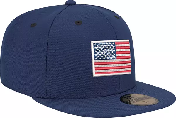 New Era adult USA Flag 59FIFTY Fitted Hat, Men's, Size 7 1/4, Navy Camo