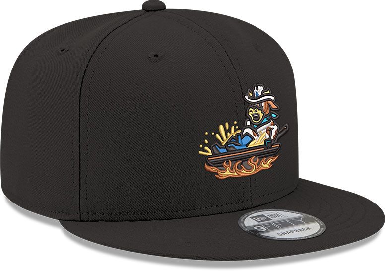New Era Adult Amarillo Sod Poodles Black 9Fifty Calf Fries Adjustable Hat product image