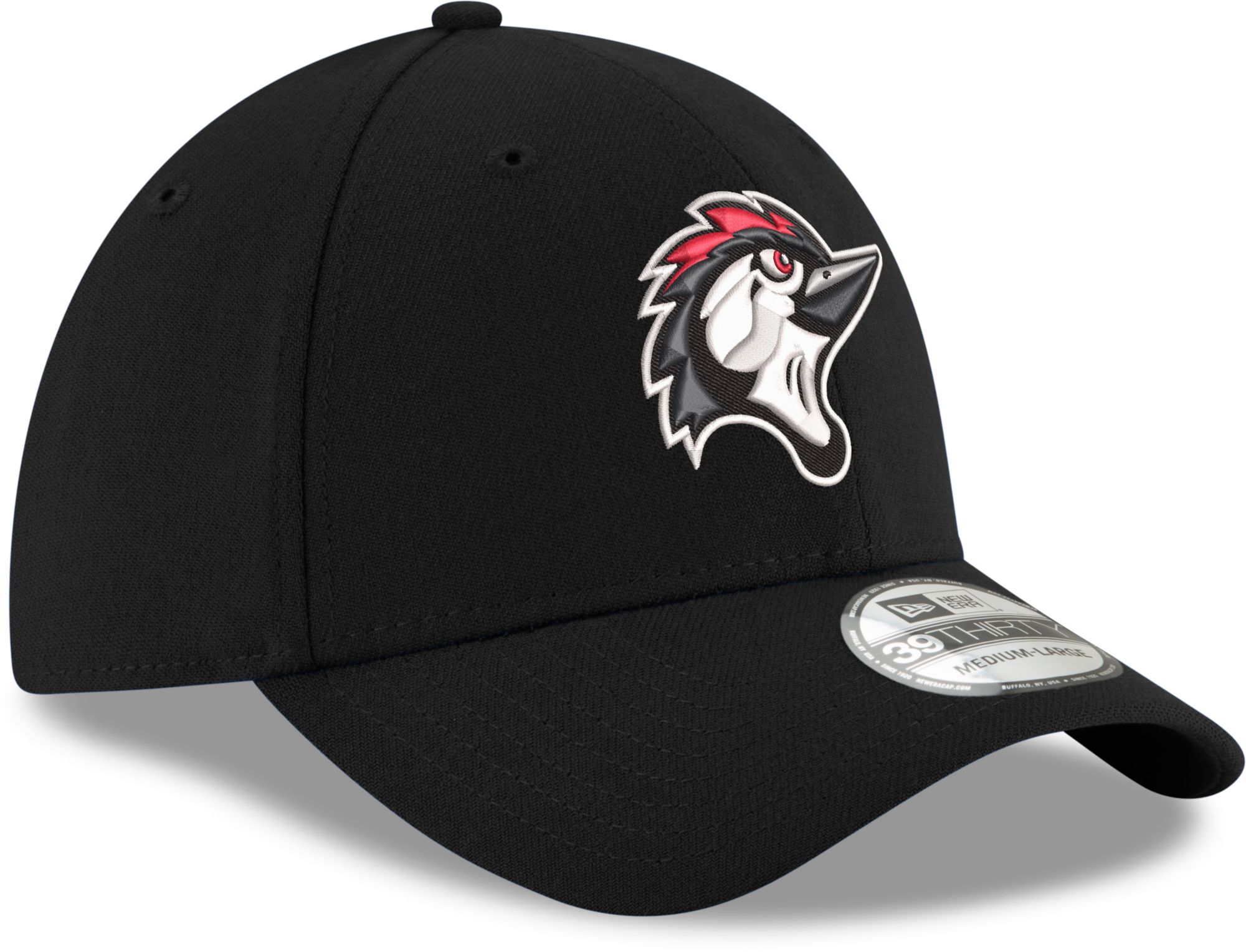 New Era Men's Fayetteville Woodpeckers Black 39Thirty Stretch Fit Hat product image