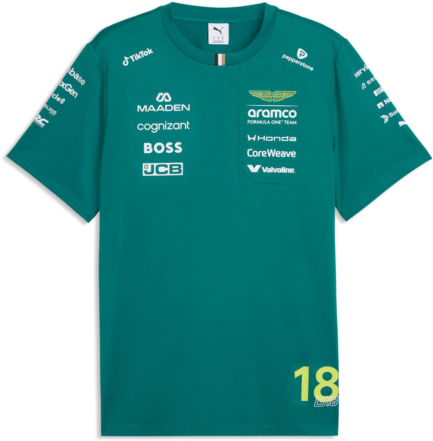 PUMA Adult F1 Aston Martin Lance Stroll #18 Green T-Shirt product image