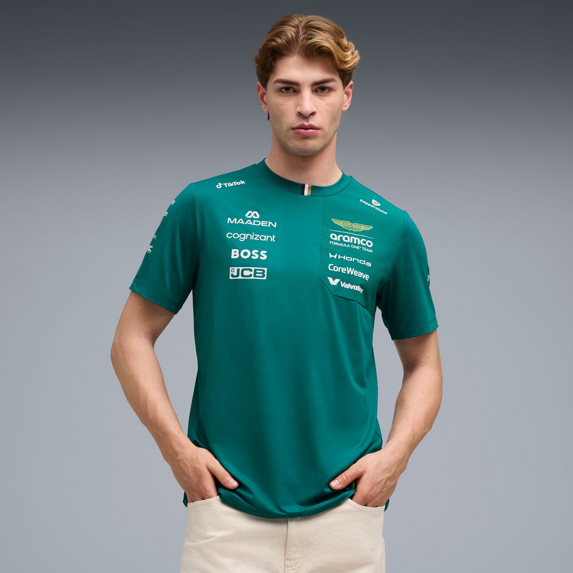 PUMA Adult F1 Aston Martin Lance Stroll #18 Green T-Shirt product image